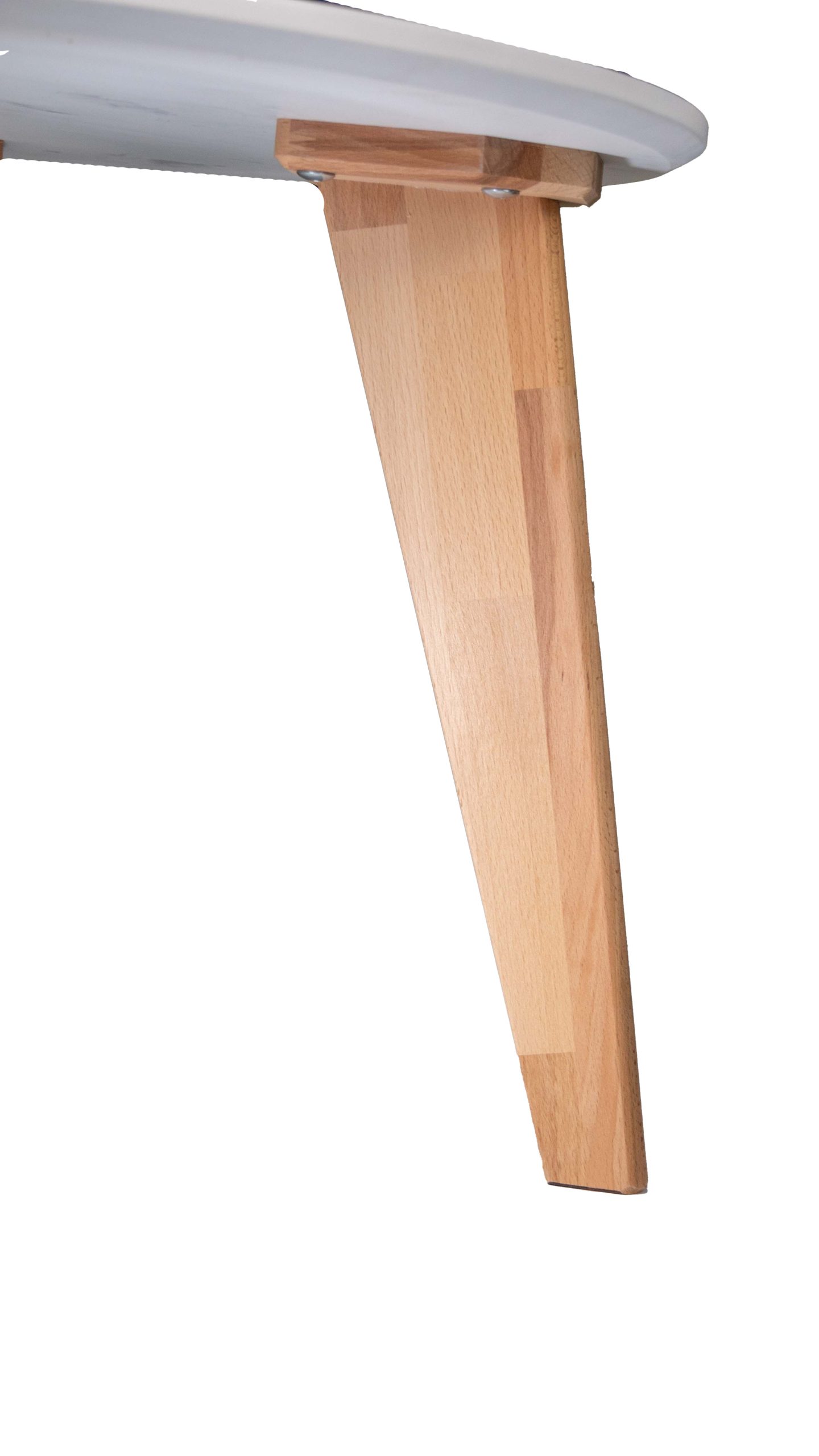P3080160 Masă rotundă din MDF vopsit cu trei picioare din lemn fag diametru 45 cm - imagine 3